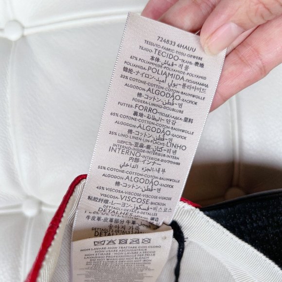 Gucci x Adidas GG LOGO Supreme Baseball Cap Hat Red Black Canvas Unisex Size M - Picture 9 of 11